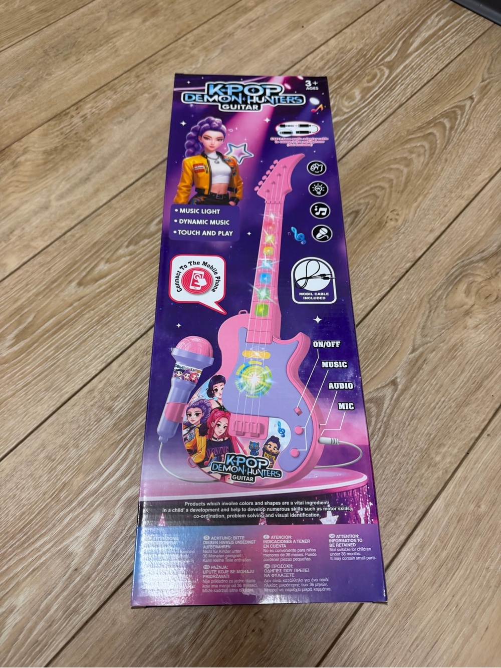 K-POP Demon Hunters Guitar Toy with Lights Music Microphone for Kids 3+ - Picture 4 of 7